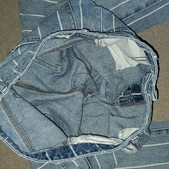 pacsun jeans women’s size 27 blue white Mom jean vertical stripes - Picture 8 of 16